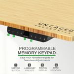 Uncaged Ergonomics Rise Up Electric 48W Adjustable Height Standing Desk Natural Bamboo