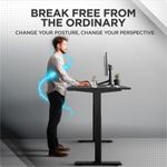 Uncaged Ergonomics Rise Up Electric 48W Adjustable Height Standing Desk Black