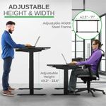 Uncaged Ergonomics Rise Up Electric 48W Adjustable Height Standing Desk Black
