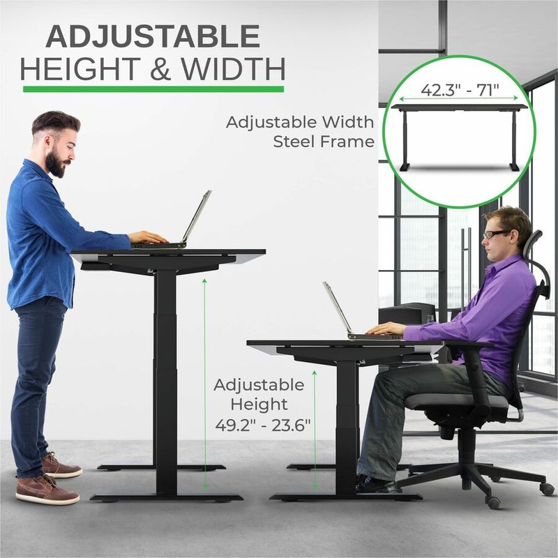Uncaged Ergonomics Rise Up Electric 48W Adjustable Height Standing Desk Black