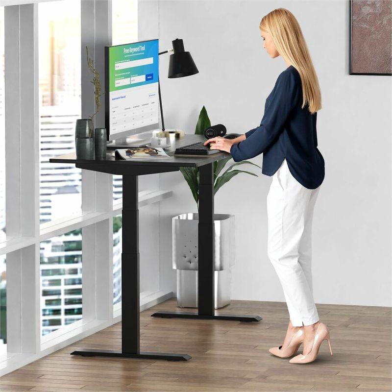 Uncaged Ergonomics Rise Up Electric 48W Adjustable Height Standing Desk Black