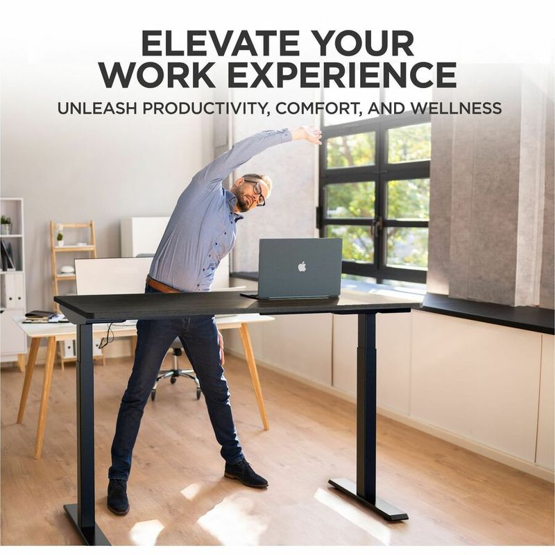 Uncaged Ergonomics Rise Up Electric 48W Adjustable Height Standing Desk Black