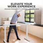 Rise Up Dual Motor Electric Standing Desk Frame with Memory Adjustable Height 26516 White