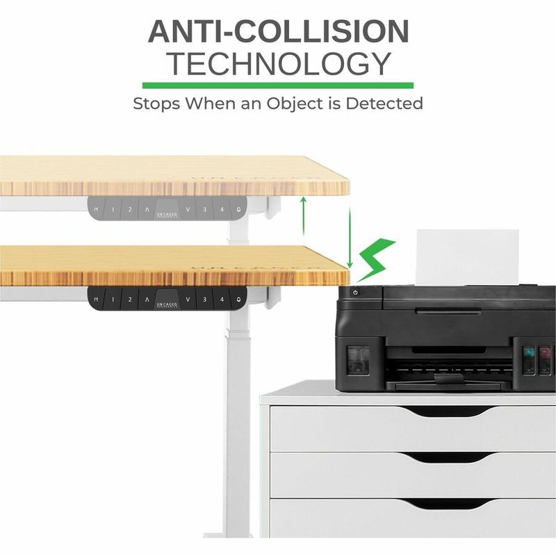 Rise Up Dual Motor Electric Standing Desk Frame with Memory Adjustable Height 26516 White