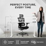 Rise Up Dual Motor Electric Standing Desk Frame with Memory Adjustable Height 26516 White