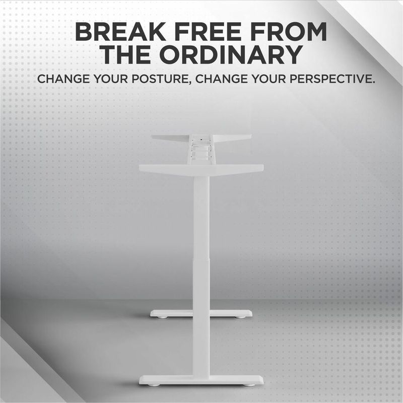 Rise Up Dual Motor Electric Standing Desk Frame with Memory Adjustable Height 26516 White