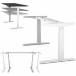 Rise Up Dual Motor Electric Standing Desk Frame with Memory Adjustable Height 26516 White