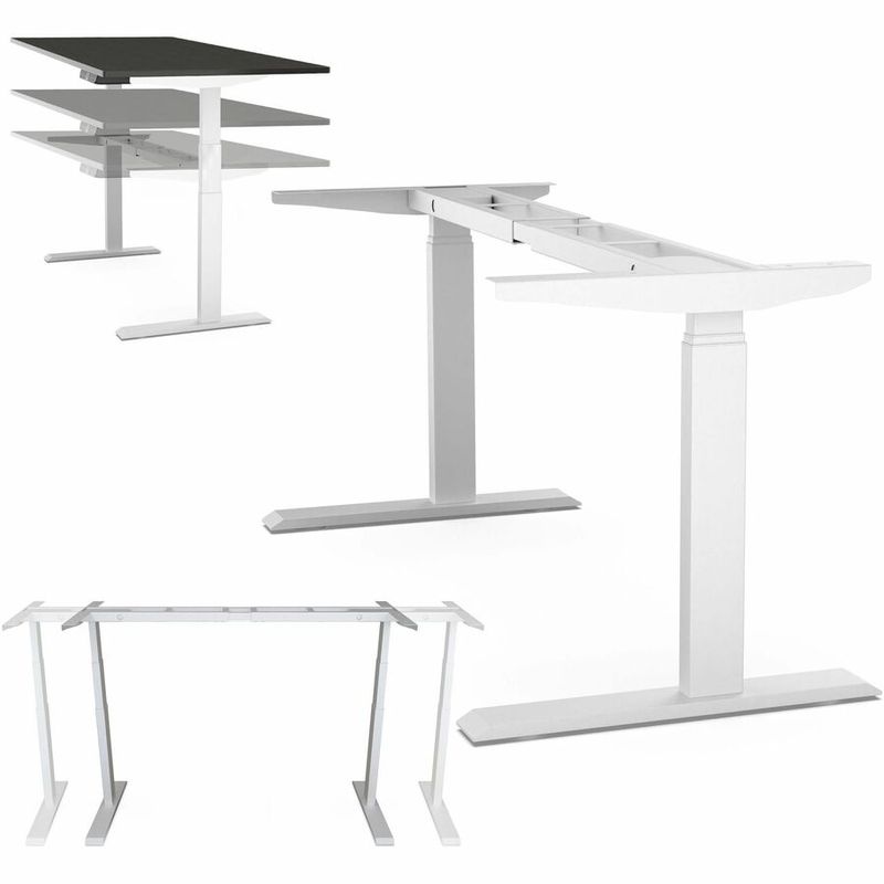 Rise Up Dual Motor Electric Standing Desk Frame with Memory Adjustable Height 26516 White
