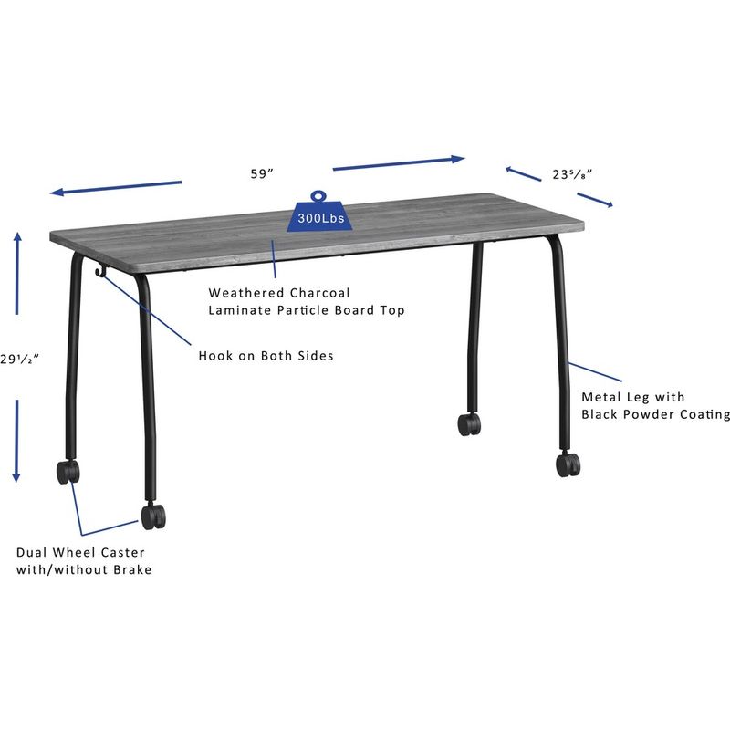 Lorell Training Table  Laminated Top  300 lb Capacity  2950 Table Top x 2363 Table Topx 1 Table Top Thickness  60846