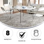 Flash Furniture Round Plastic Folding Table 29H x 60W x 60D Granite WhiteGray RB60R