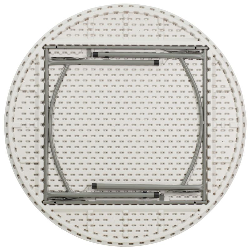 Flash Furniture Round Plastic Folding Table 29H x 60W x 60D Granite WhiteGray RB60R