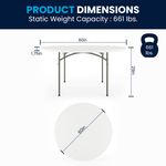 Flash Furniture Round Plastic Folding Table 29H x 60W x 60D Granite WhiteGray RB60R