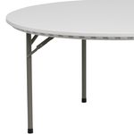 Flash Furniture Round Plastic Folding Table 29H x 60W x 60D Granite WhiteGray RB60R