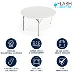 Flash Furniture Round Plastic Folding Table 29H x 60W x 60D Granite WhiteGray RB60R