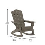 Flash Furniture Newport AllWeather Outdoor Furniture Adirondack Chair With Cup Holder Brown