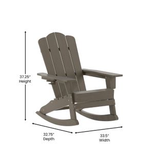 Flash Furniture Newport All-Weather Outdoor Furniture Adirondack Chair With Cup Holder