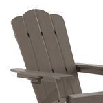Flash Furniture Newport AllWeather Outdoor Furniture Adirondack Chair With Cup Holder Brown
