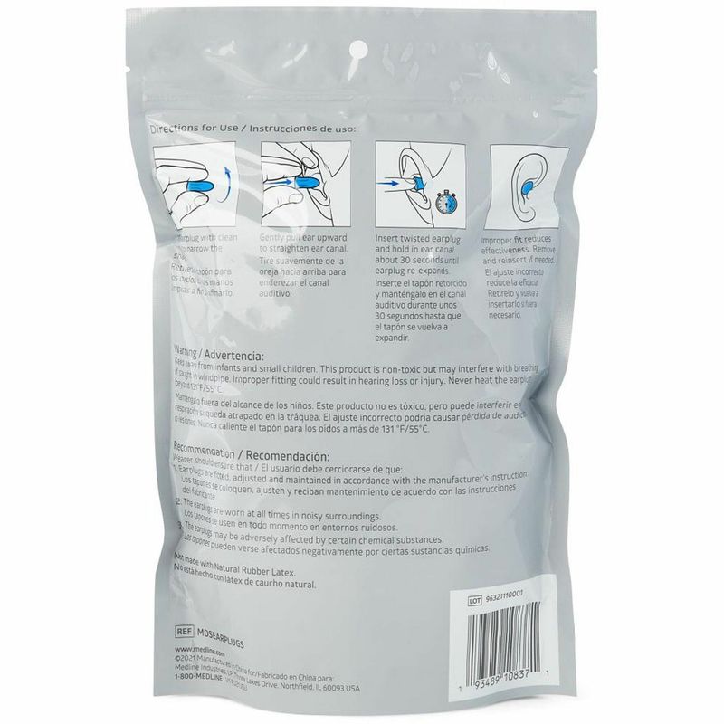 Medline Earplugs  Recommended for Ear  Noise Protection  Foam  Orange  2Pair  50  Bag