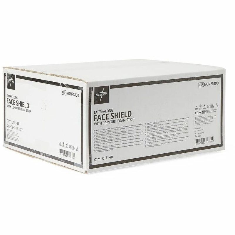Medline FullLength Face Shields XL Clear Pack Of 40 Shields