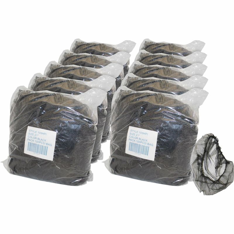 Genuine Joe Black Nylon Hair Net  Recommended for Food Handling Food Processing  Size Large  21 Stretched Diameter  85135CT