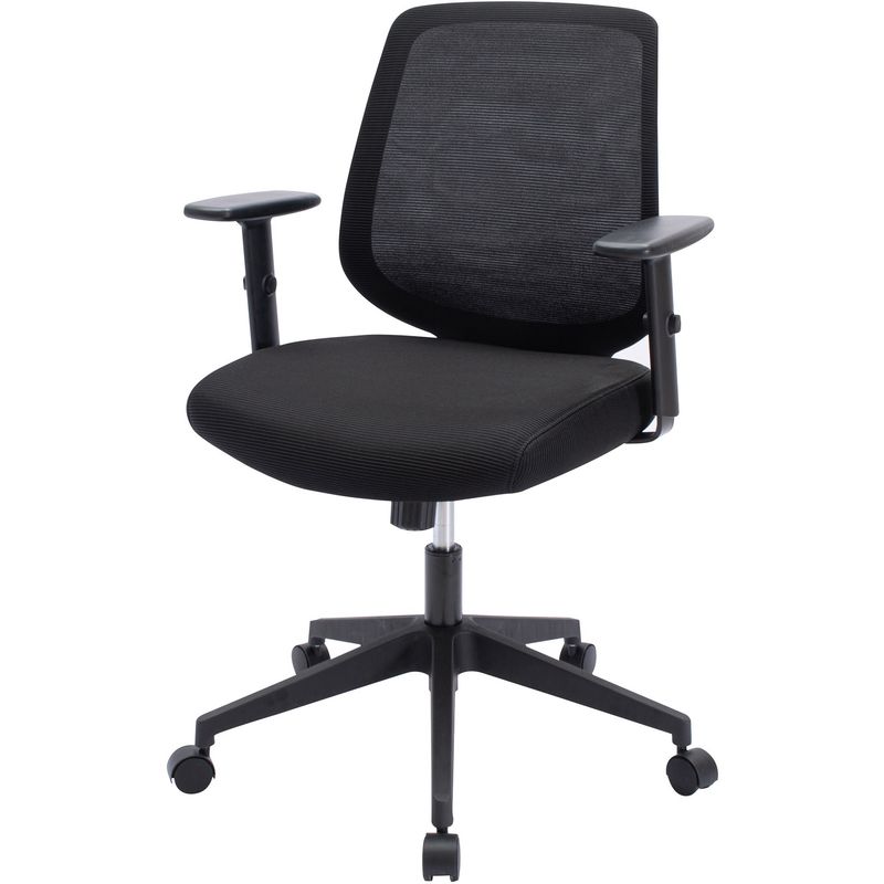 NuSparc MidBack Task Chair  Fabric Back Material  Mid Back  5star Base  Black  Armrest  1 Each
