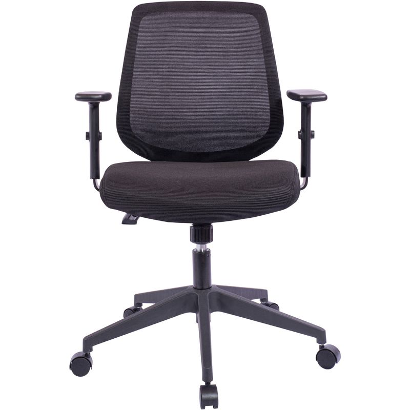 NuSparc MidBack Task Chair  Fabric Back Material  Mid Back  5star Base  Black  Armrest  1 Each