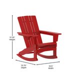 Flash Furniture Halifax AllWeather Adirondack Chair with Cup Holder and PullOut Ottoman Red