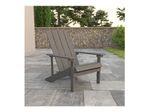Flash Furniture Charlestown AllWeather Poly Resin Wood Adirondack Chairs Gray Set Of 2 Chairs