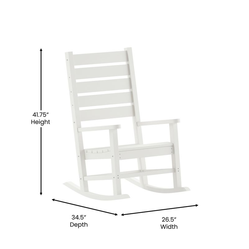 Flash Furniture Manchester AllWeather Rocking Chair White