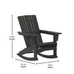 Flash Furniture Halifax AllWeather Adirondack Chair with Cup Holder and PullOut Ottoman Black