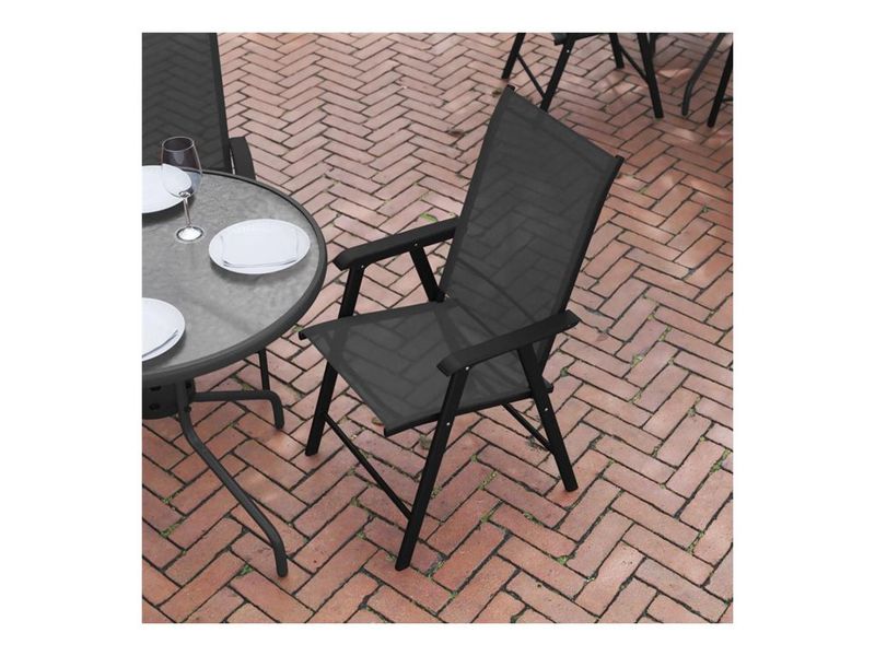 Flash Furniture Paladin Outdoor Folding Patio Sling Chairs Metal Black Set Of 2 Chairs