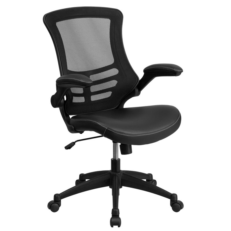 Flash Furniture Work From Home Desk And Chair Set With Computer Desk Ergonomic MeshLeatherSoft Office Chair And Locking Mobile Filing Cabinet Black