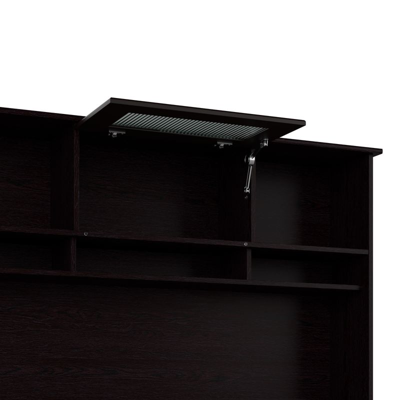 Bush Furniture Cabot L Shaped Desk With Hutch Espresso Oak Standard Delivery