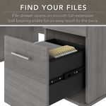 Bush Furniture 60W Office Computer Desk With Lateral File Cabinet And 5Shelf Bookcase Platinum Gray Standard Delivery