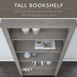 Bush Furniture 60W Office Computer Desk With Lateral File Cabinet And 5Shelf Bookcase Platinum Gray Standard Delivery