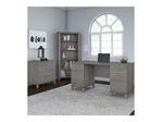 Bush Furniture 60W Office Computer Desk With Lateral File Cabinet And 5Shelf Bookcase Platinum Gray Standard Delivery