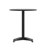 Flash Furniture Round Aluminum IndoorOutdoor Furniture Table With Base 2712H x 2312W x 2312D GrayBlack