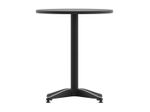 Flash Furniture Round Aluminum IndoorOutdoor Furniture Table With Base 2712H x 2312W x 2312D GrayBlack