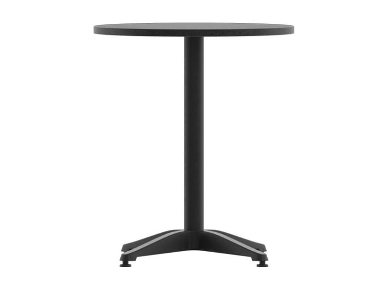 Flash Furniture Round Aluminum IndoorOutdoor Furniture Table With Base 2712H x 2312W x 2312D GrayBlack