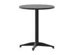 Flash Furniture Round Aluminum IndoorOutdoor Furniture Table With Base 2712H x 2312W x 2312D GrayBlack