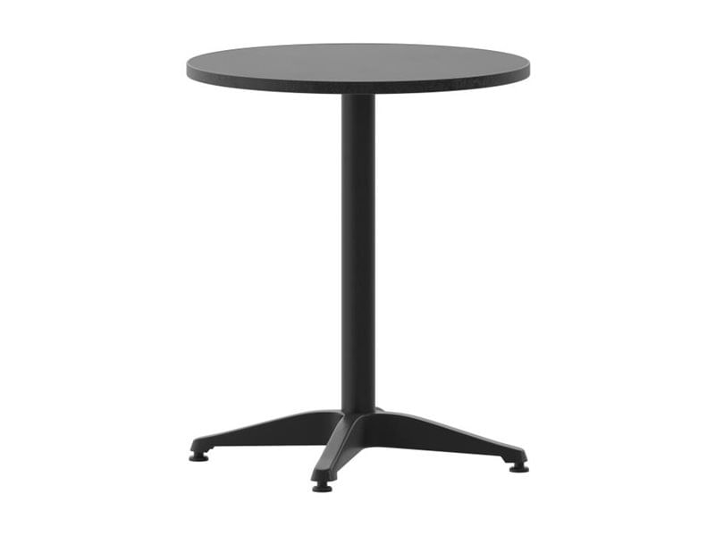Flash Furniture Round Aluminum IndoorOutdoor Furniture Table With Base 2712H x 2312W x 2312D GrayBlack