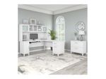Bush Furniture Somerset 72W LShaped Desk With Hutch And Lateral File Cabinet White Standard Delivery