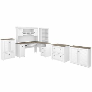 Bush Furniture Fairview 60"W L-Shaped Desk With Hutch