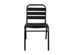 Flash Furniture Lila Aluminum Restaurant Stack Armless Chair Black