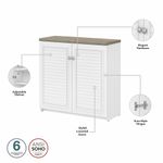 Bush Furniture Fairview 60W LShaped Desk With Hutch Bookcase Storage And File Cabinets Shiplap GrayPure White Standard Delivery
