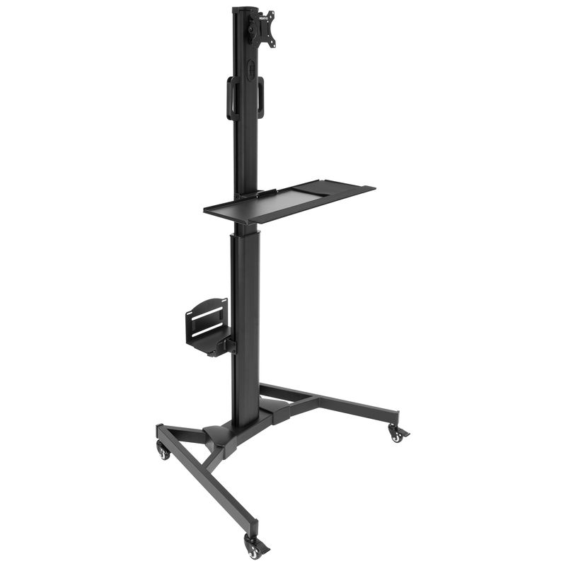 MountIt MI7985 Adjustable Mobile Workstation With Single Monitor Mount 4212H x 21W x 7D Black