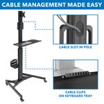 MountIt MI7985 Adjustable Mobile Workstation With Single Monitor Mount 4212H x 21W x 7D Black