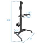 MountIt MI7985 Adjustable Mobile Workstation With Single Monitor Mount 4212H x 21W x 7D Black