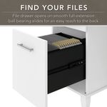 Bush Furniture Somerset 72W 3Position SitToStand LShaped Desk With Hutch And Bookcase White Standard Delivery