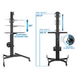 MountIt MI7985 Adjustable Mobile Workstation With Single Monitor Mount 4212H x 21W x 7D Black